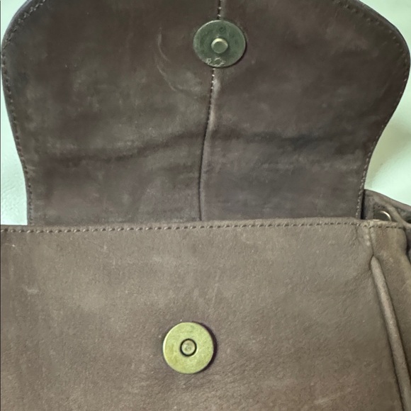 Claudio Ferrici Brown Suede Adjustable Strap Crossbody - Picture 7 of 8